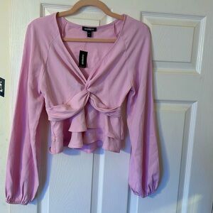 Express Brand Womens's XS pretty, flowing, long sleeve pink blouse!